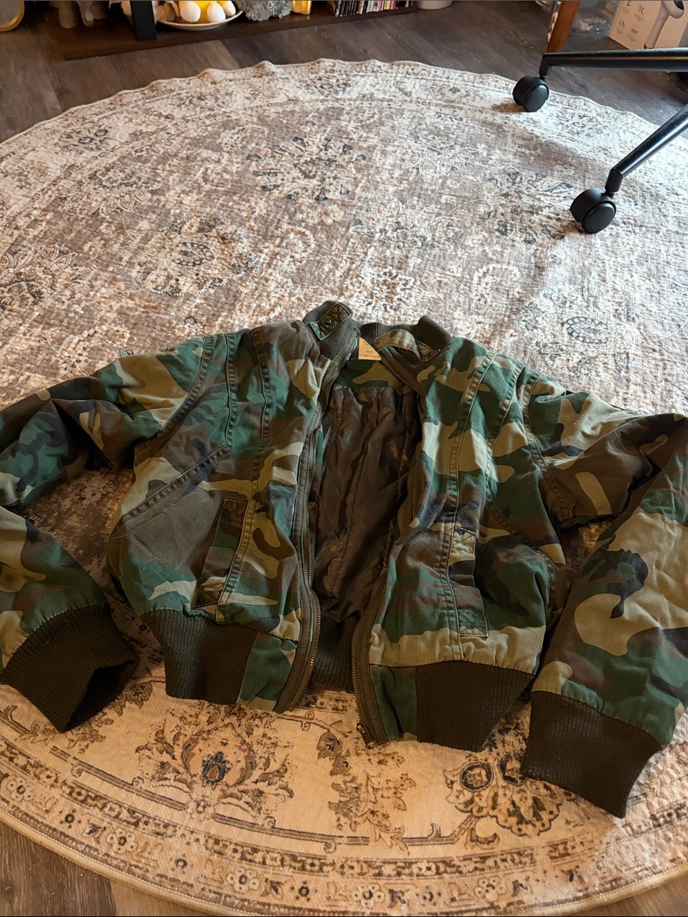 Kids Camo Bomber Jacket - Green Camouflage